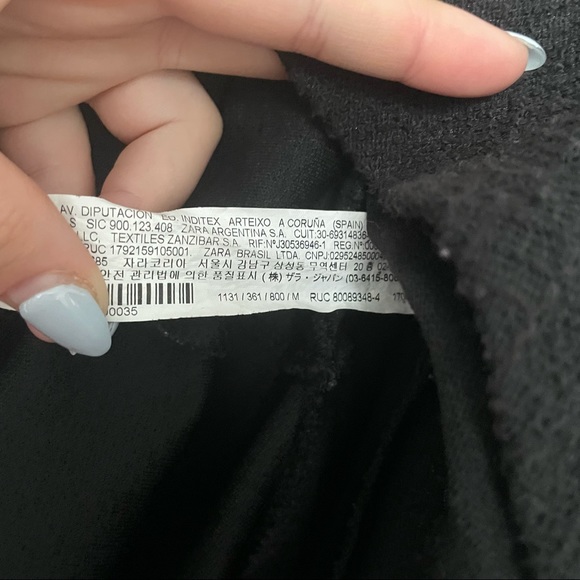 Zara Black Textured Weave Dress with Peplum - Picture 6 of 7